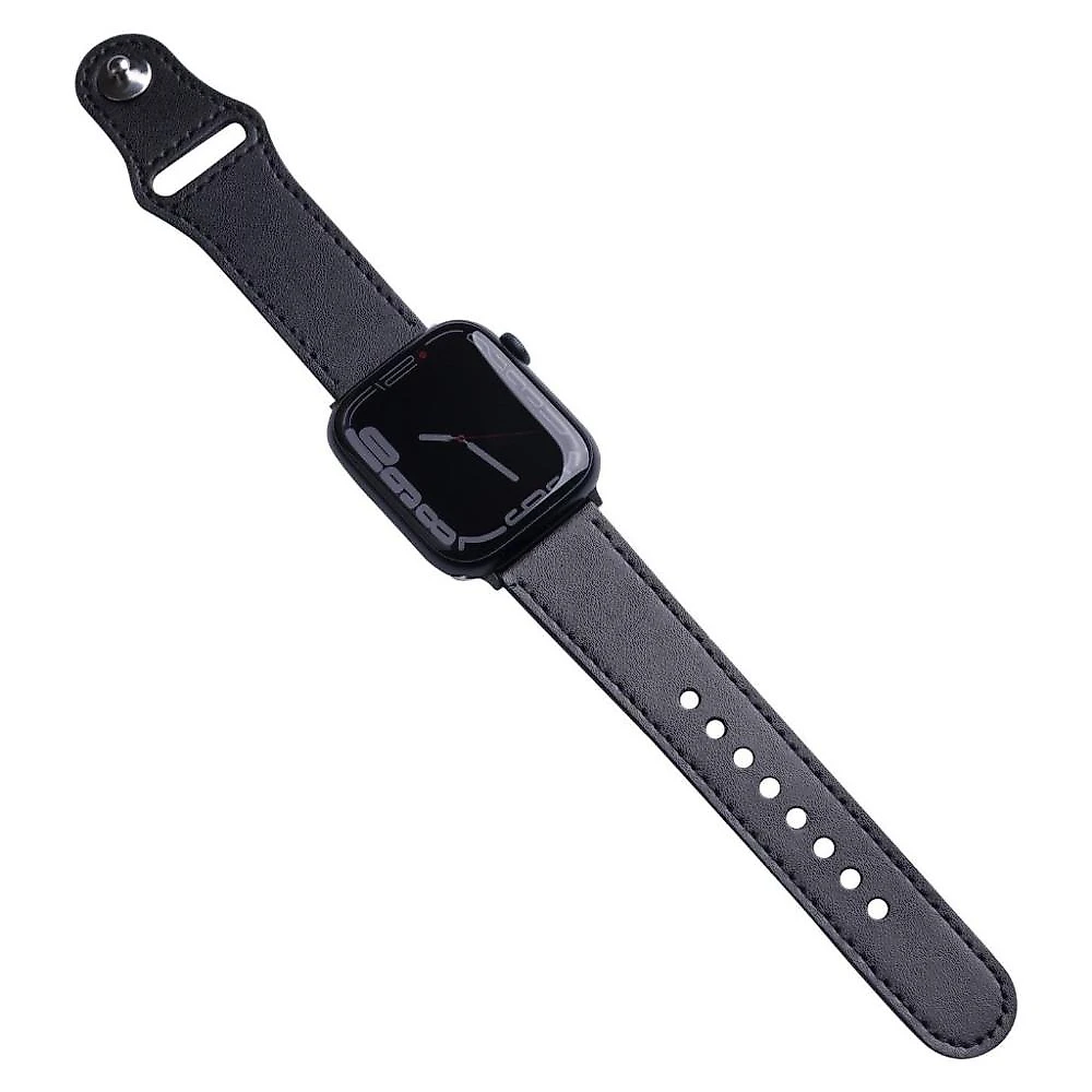Pulseira de Couro para Apple Watch 42 / 44 / 45MM - Preta - Gshield