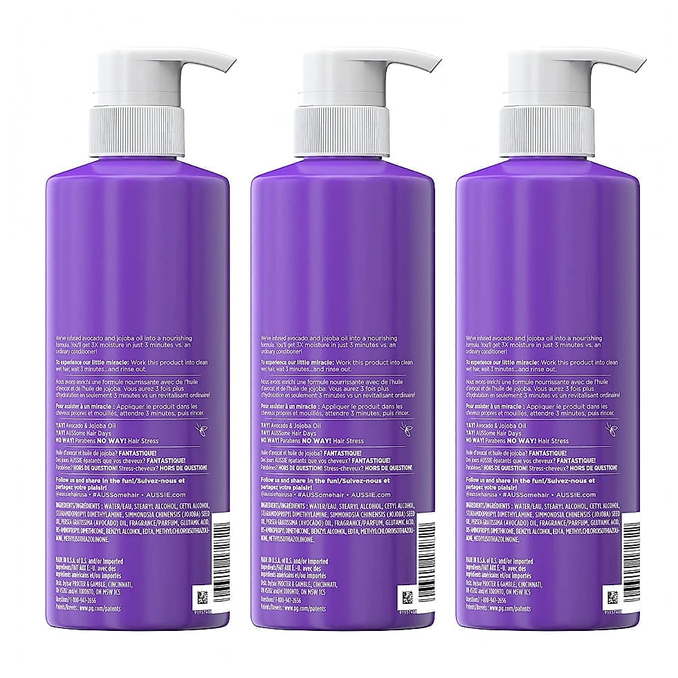 Condicionador Aussie Deep, com Abacate. Sem Parabenos, 3 Minutos Milagre Húmidos, Para Cabelos Secos, 16 Fl Oz, ...