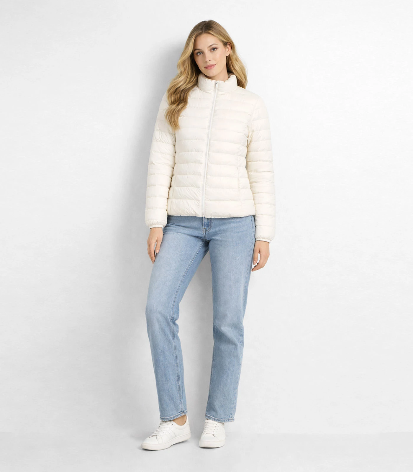 Miniatura Jaqueta Puffer Feminina Peluciada Sea Surf Bege G