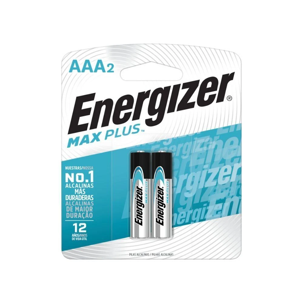 Pilha Alcalina Energizer Max Plus AAA Powerseal 1,5V 2 Unidades