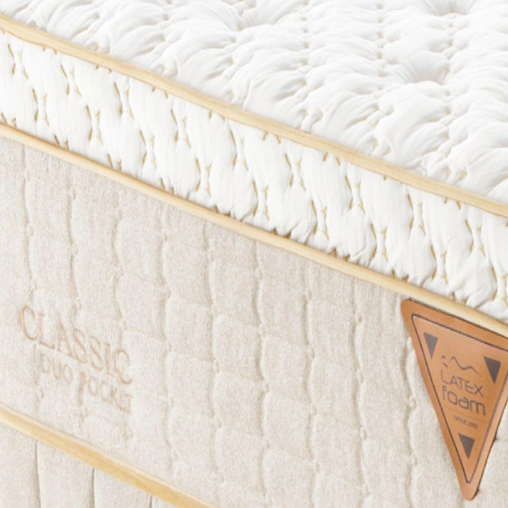 Colchão Classic Duo Pocket - Látex E Molas Duplas Medida Casal 138x188cm Opcionais Box