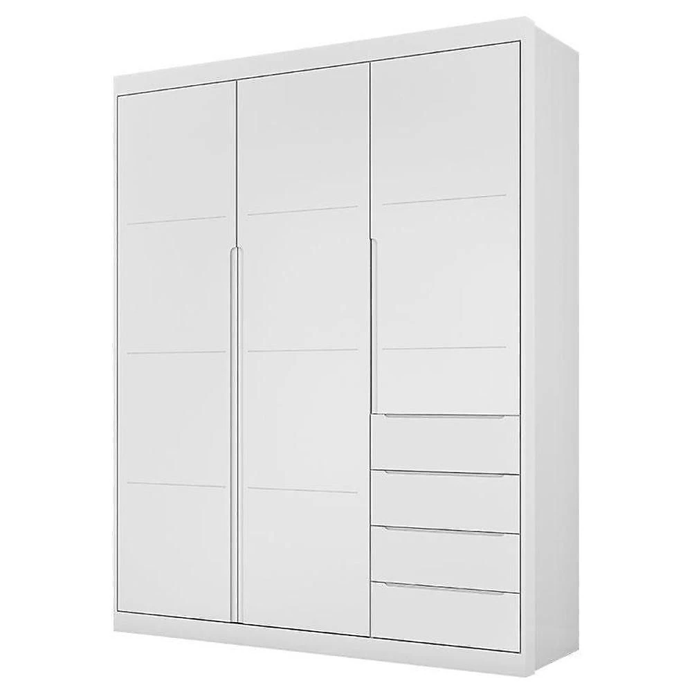 Quarto De Bebê Blenda E Berço Americano Ludmila Branco Acetinado - Phoenix