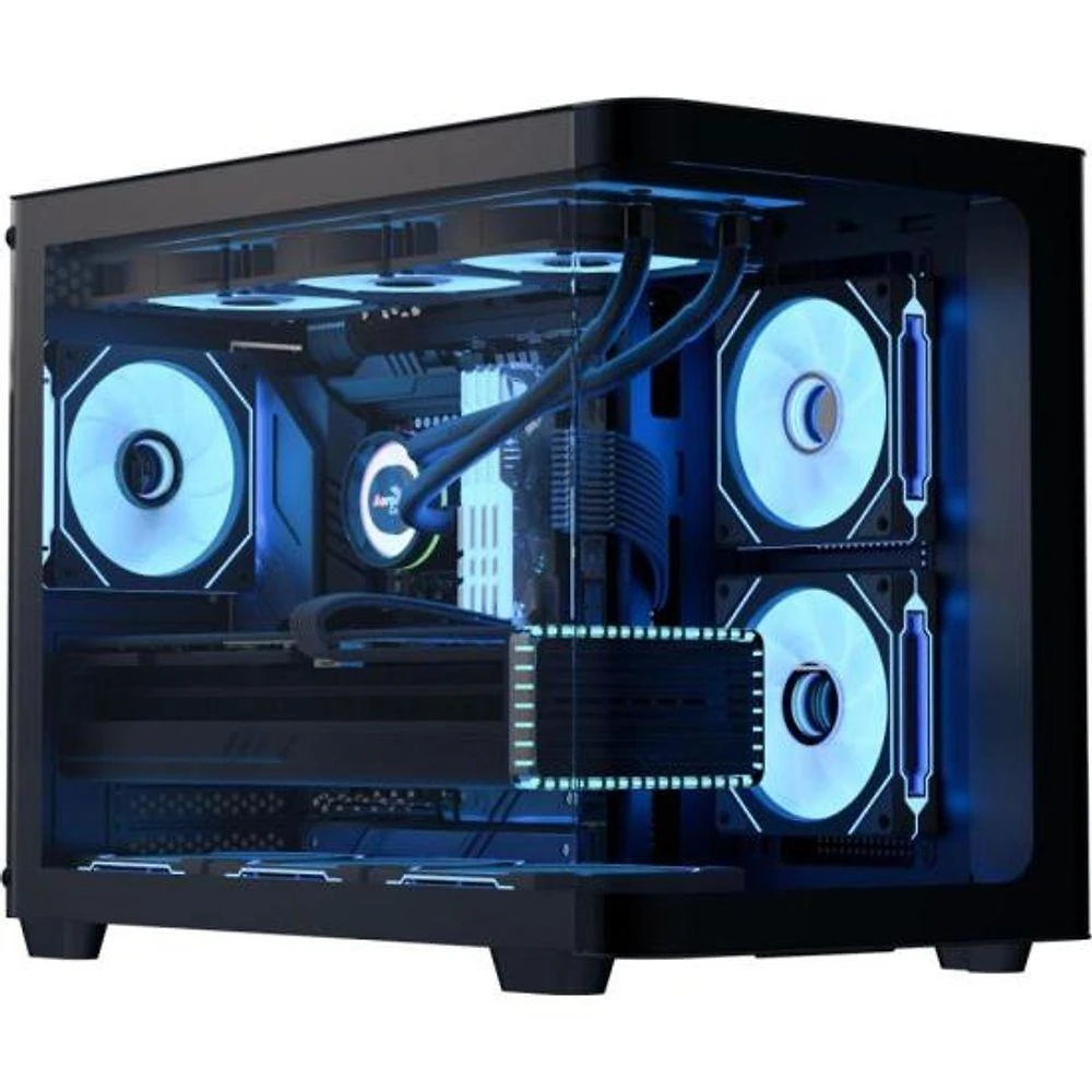 Gabinete Gamer ATX P300C Mini Torre Micro ATX com Vidro Temperado e 3 Fans ARGB Preto