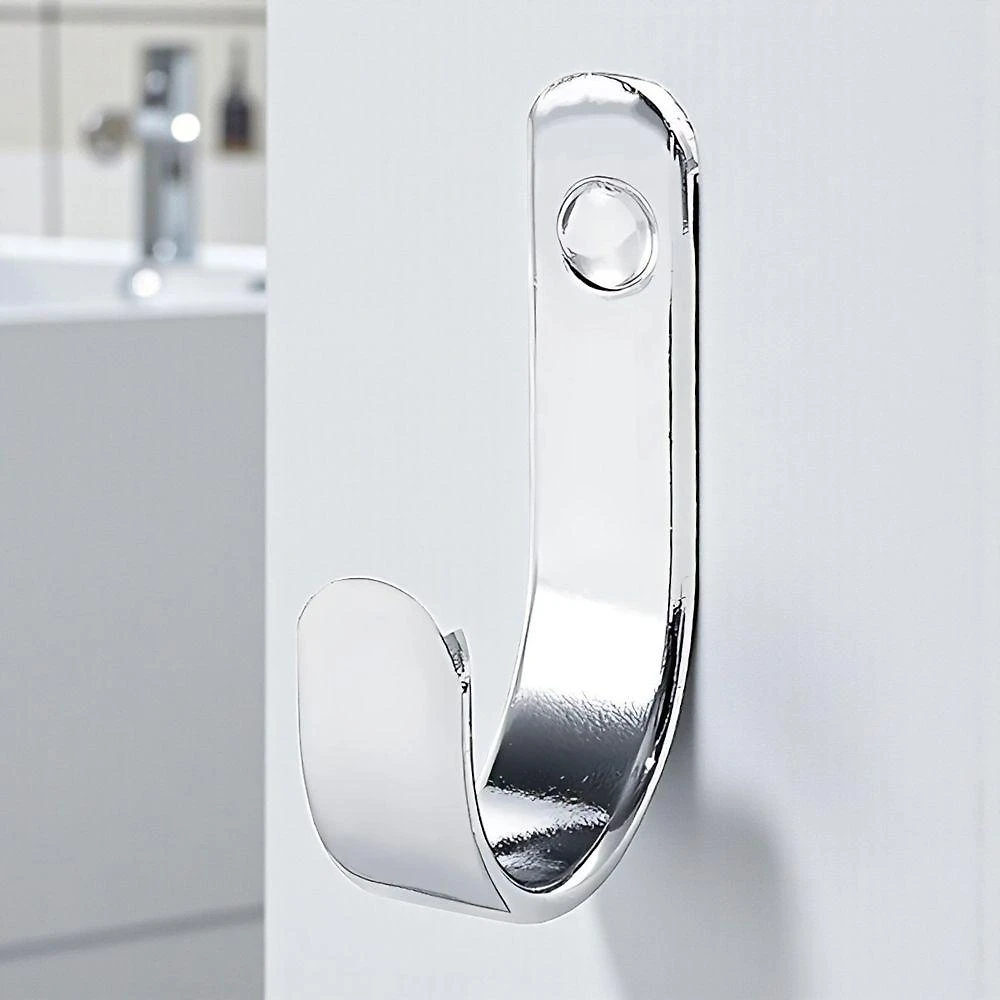 Cabideiro Kelira Multiuso de Parede em Aluminio Polido para Cozinha Banheiro Lavabo Closet Prata