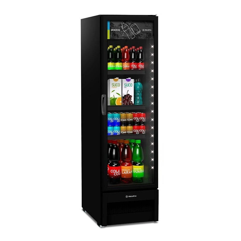 Visa Cooler Refrigerador Multiuso Expositor Vertical 296l Vb28rh All Black 220v - Metalfrio 220v