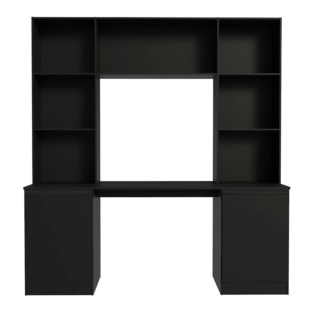 Mesa de Manicure Profissional MP6069 com Estante 2 Portas Preto Multimóveis 180CM
