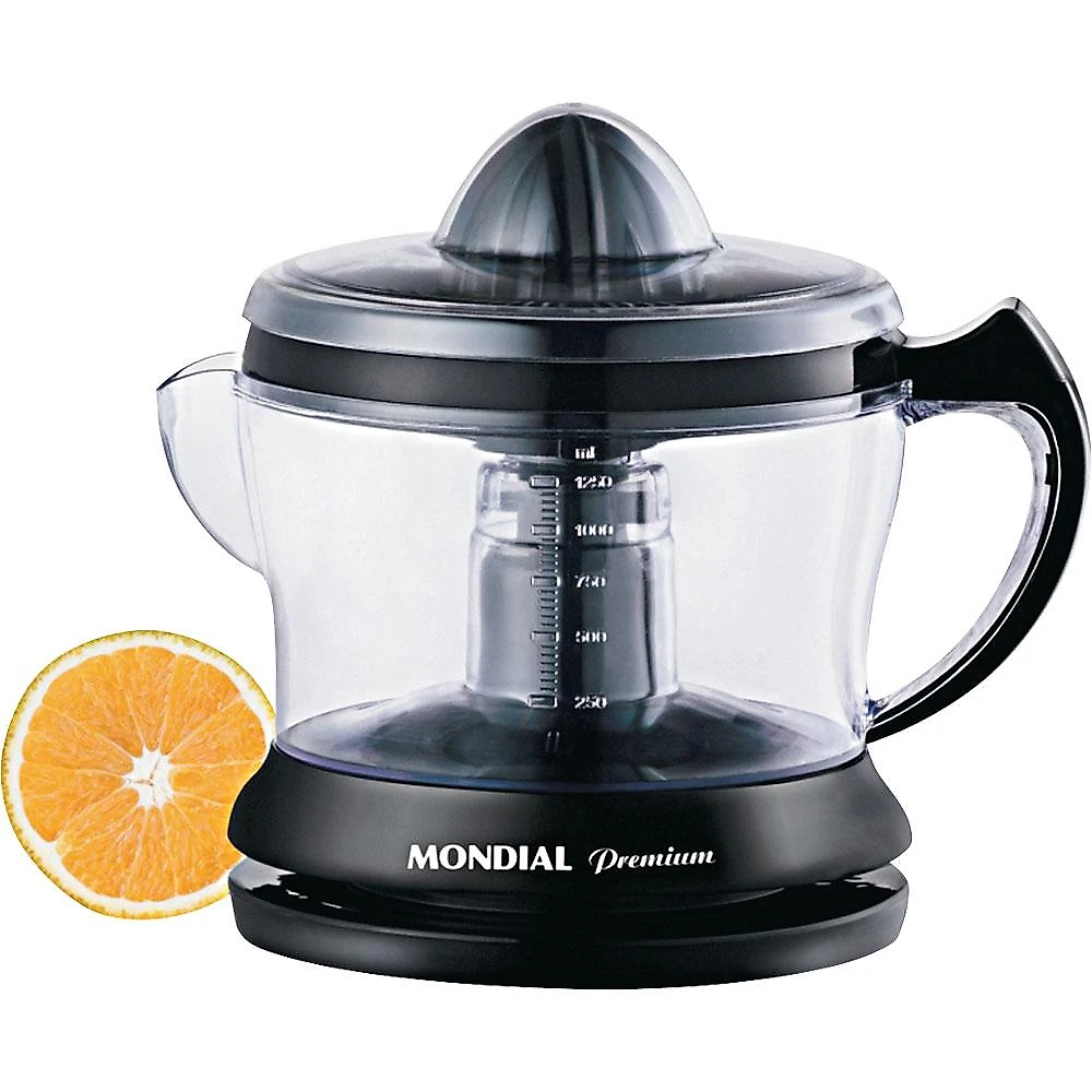 Espremedor 1.25L Mondial Premium E-02 com Dupla Rotação e Acionamento Automático Preto 220V 220V