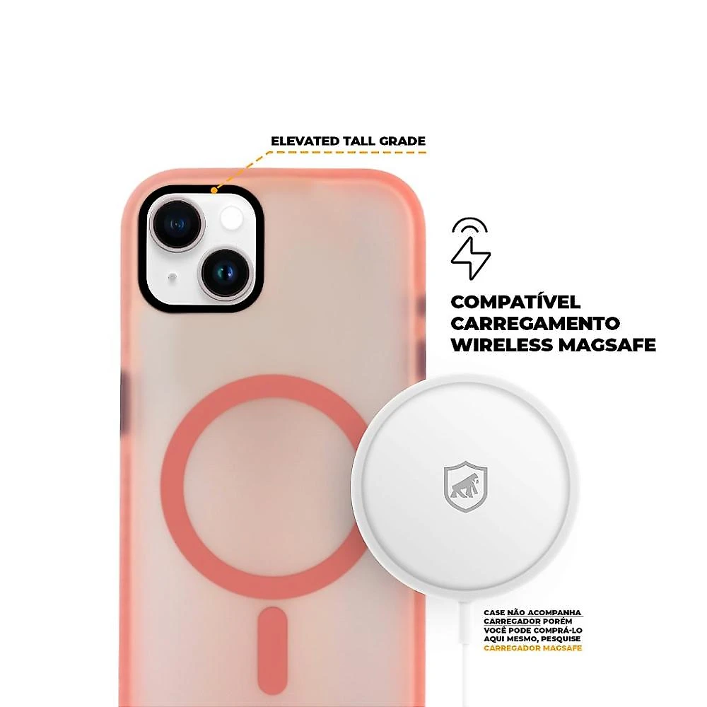 Kit Capa Magsafe Pro Rosa e Pelicula Defender Pro Privacidade para iPhone 15 Plus - Gshield