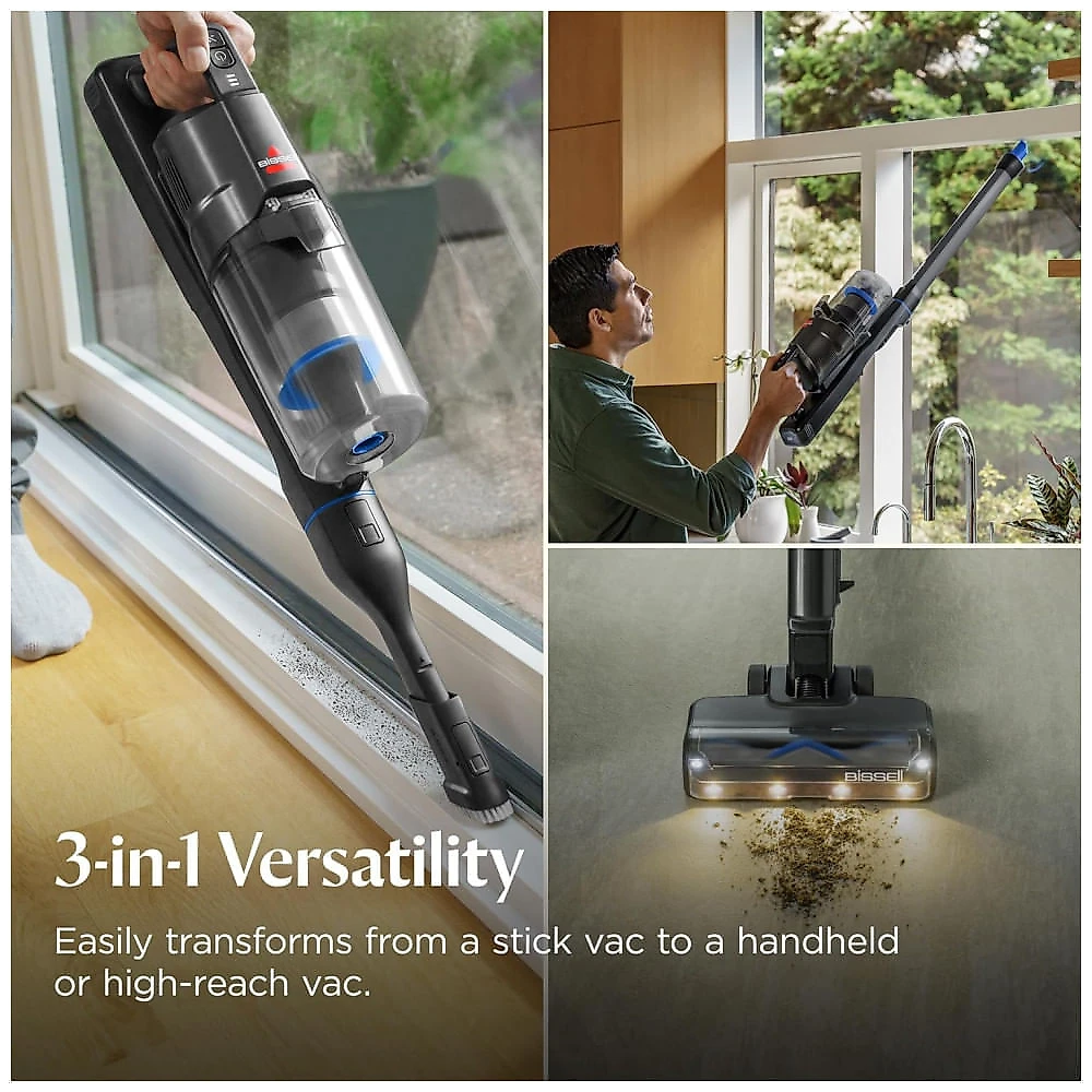 Aspirador Sem Fio Bissell PowerClean FurGuard Cinza Escuro Autolimpante 280W 50 Minutos 25.2V.