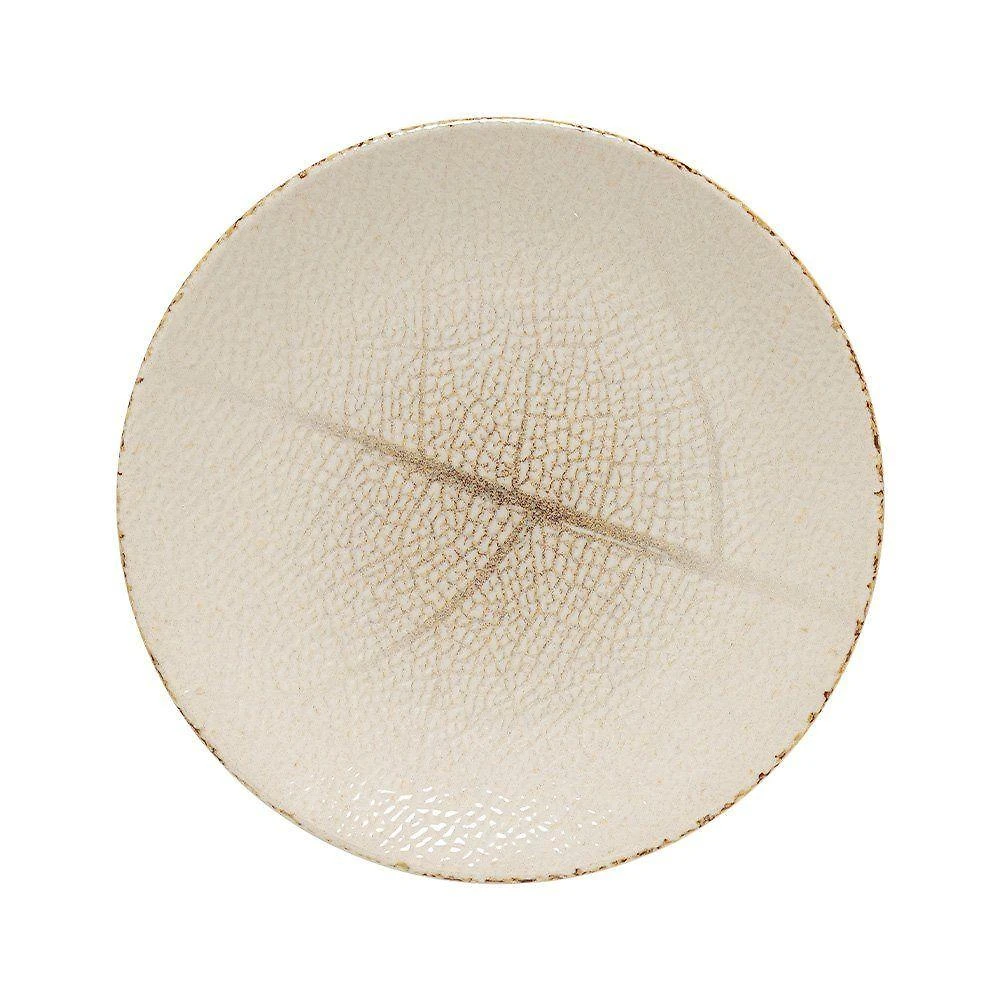 Prato Raso Leaf White Ceramica Reativa para Servir Mesa Posta Copa & Cia