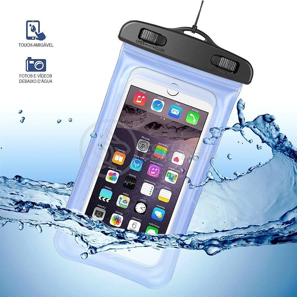 Capa Bolsa A Prova Dágua Impermeável Universal Para Celular - Preto