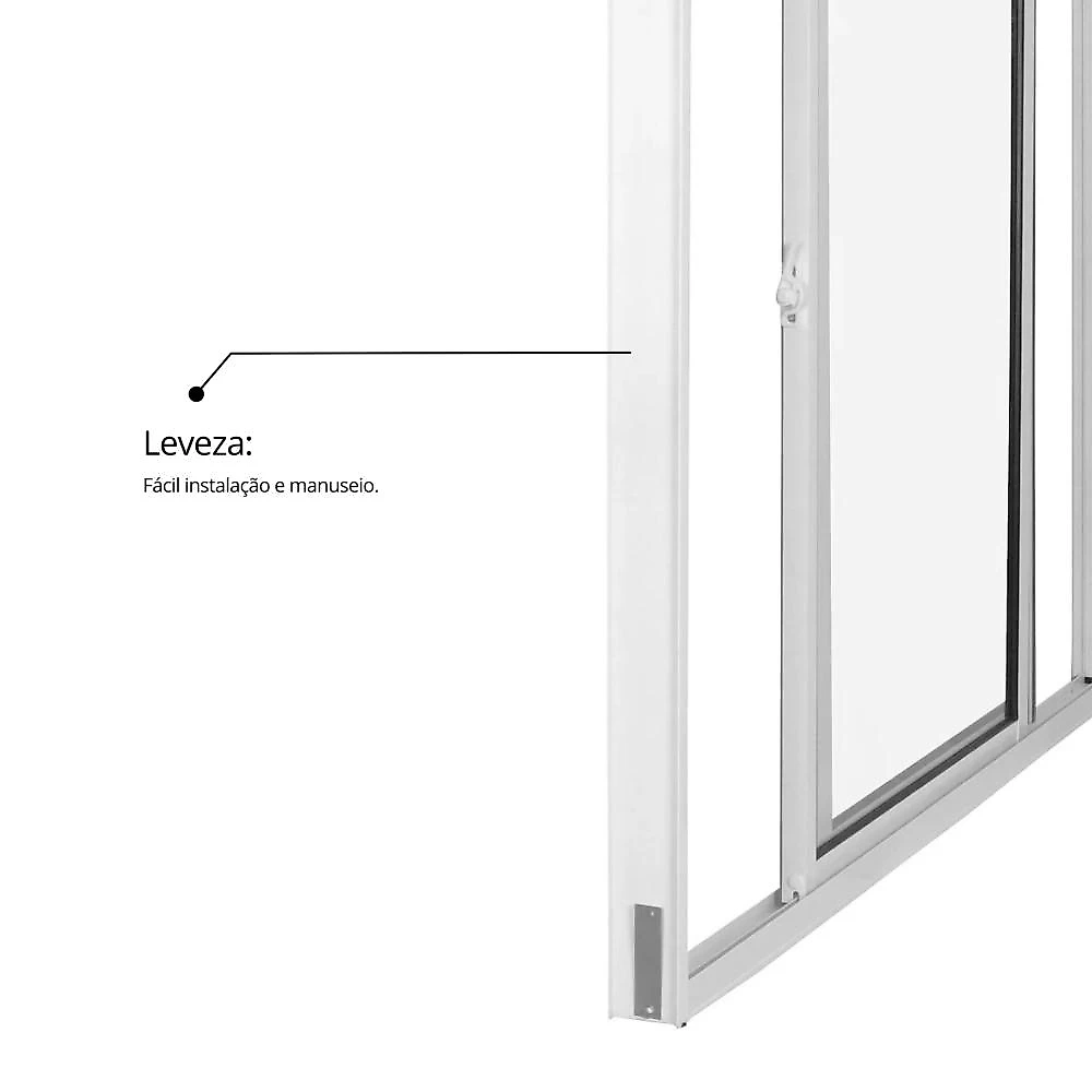Janela de Alumínio de Correr 100x100cm 2 Folhas com Vidro Liso Linha Soft Mgm Branco Janela de Alumínio de Correr 100x100cm Vidro Liso Linha Soft MGM Branco