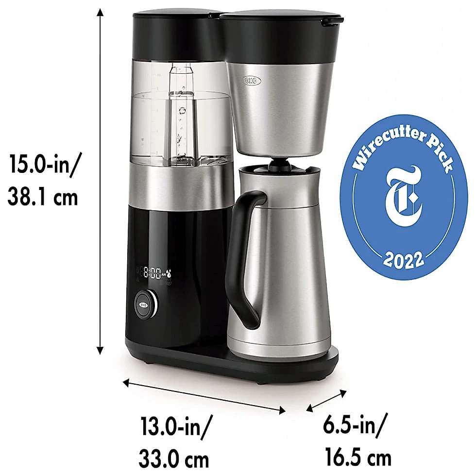 Cafeteira Elétrica Programável OXO 8710100 2.1L em Aço Inoxidável com Painel Digital, 110V, Preta