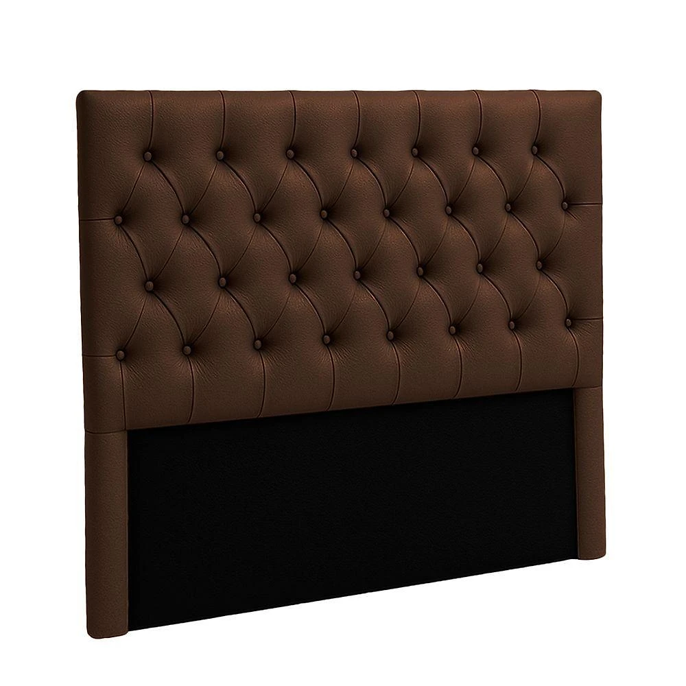 Cabeceira Estofada King Luna Nature Material Sintético Marrom 193x136
