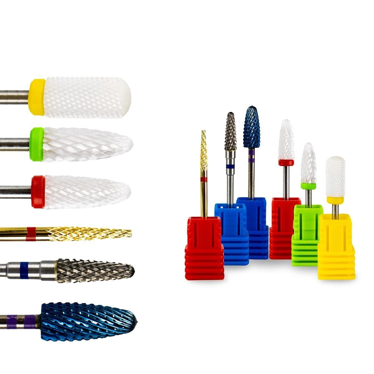 Miniatura Kit 6 Brocas Tungstênio Cerâmica Lixadeira Unhas Gel Fibra