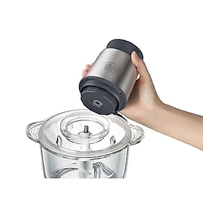 Miniprocessador de Alimentos Black Decker MP300G Antiaderente em Inox, Modo de 2 ou 4 Lâminas com 2 Velocidades - 300W 110V