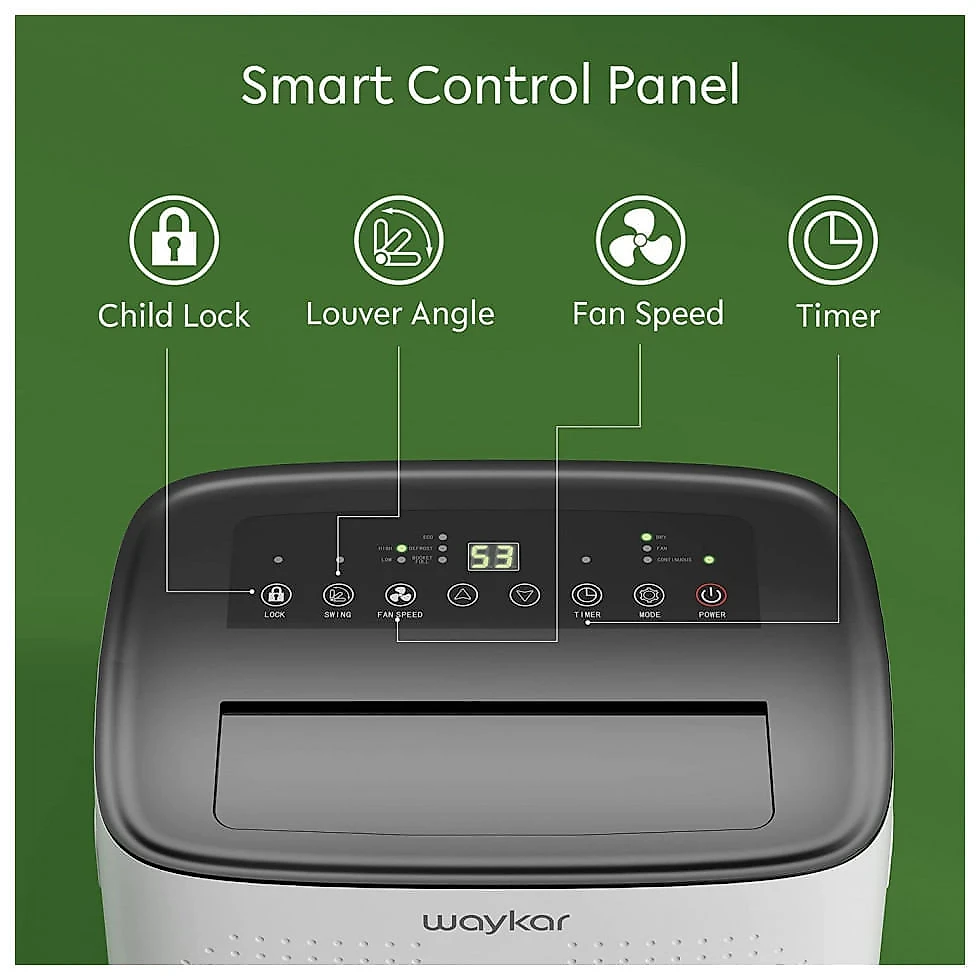 Desumidificador para Grandes Ambientes 7.5L até 650 m2 com Painel Digital e Mangueira de Drenagem, 110V, Waykar, Branco
