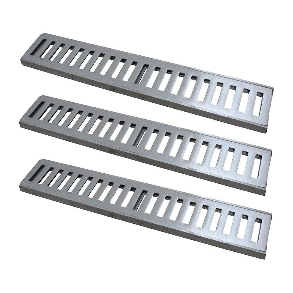 Kit 3 Ralo Grelha Linear Caixilho Alumínio Escovado 10x50cm GDA