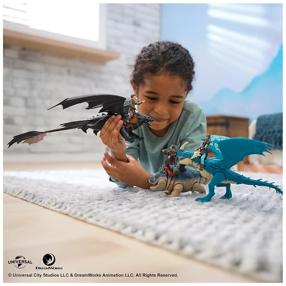 Bonecos de Ação Duo Viking Toothless e Hiccup da Dreamworks Dragons - Brinquedos Infantis para Meninos a partir de 4 anos
