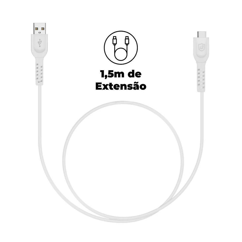 Cabo Dual Shock Type C Branco - 1,2M - Gshield
