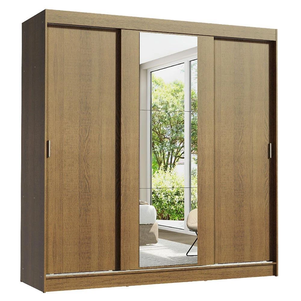 Guarda-roupa casal madesa reno 3 portas de correr com espelho r