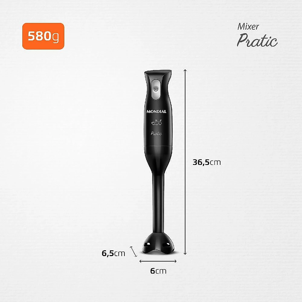 Mixer Mondial Turbo Max Pratic M15 Preto 127V 127V