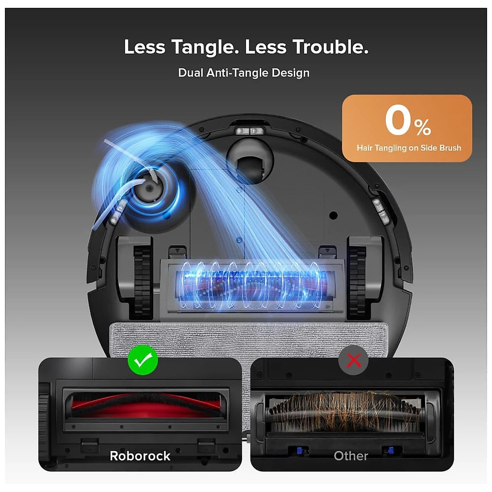 Robô Aspirador Roborock Q10 S5 Robot Vacuum and Mop com Auto-Esvaziamento e Sucção de 10.000Pa - Ideal para pelos de animais - Preto