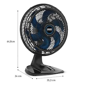 Ventilador de Mesa Arno Air Force VA46 40cm 140W 6 Pás 3 Velocidades Preto 110V