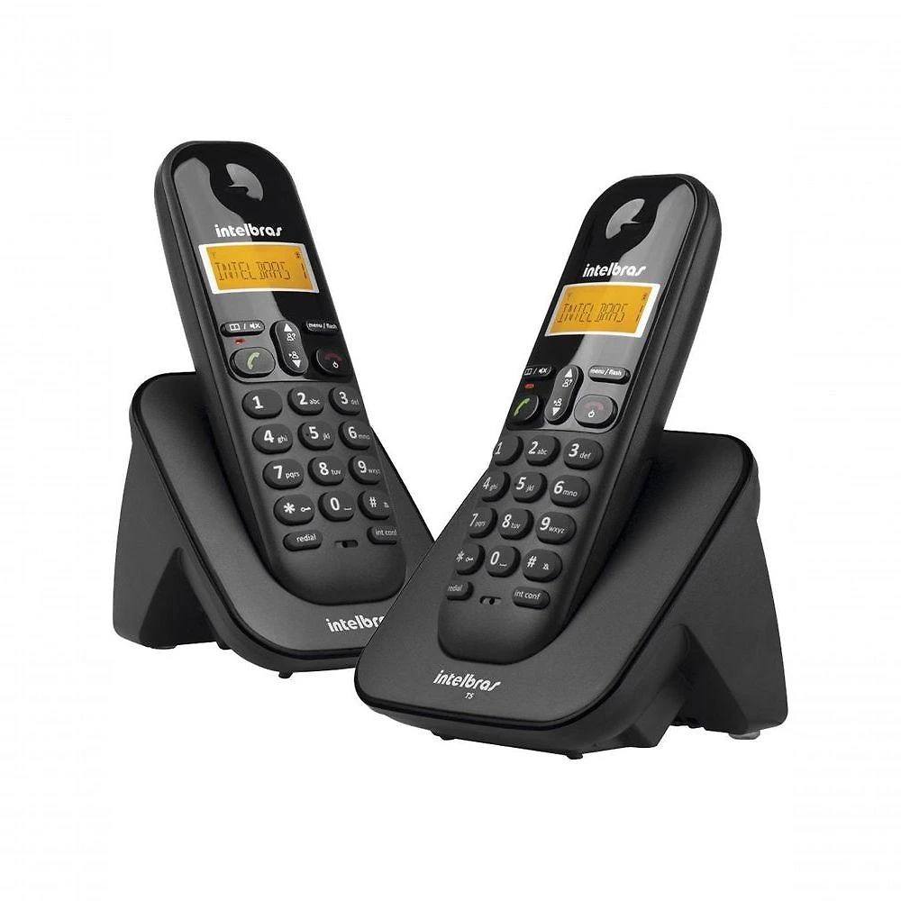 Telefone sem Fio Intelbras TS 3112 4123102 com Identificador de Chamadas e Ramal Preto