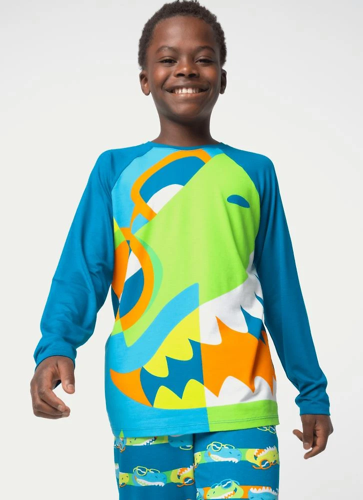 Pijama manga longa viscolycra menino teen dino
