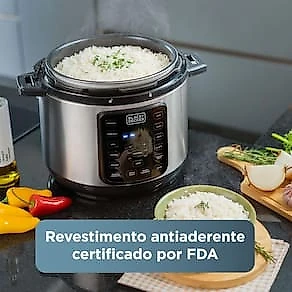 Panela de Pressão Elétrica Black+Decker PP900G Gourmand Gris 5L 900W Inox 110V