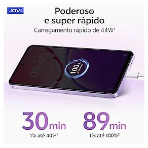 Smartphone JOVI Y21 4G Tela 6.68" 256GB Câmera 50MP Bateria 6500mAh Preto