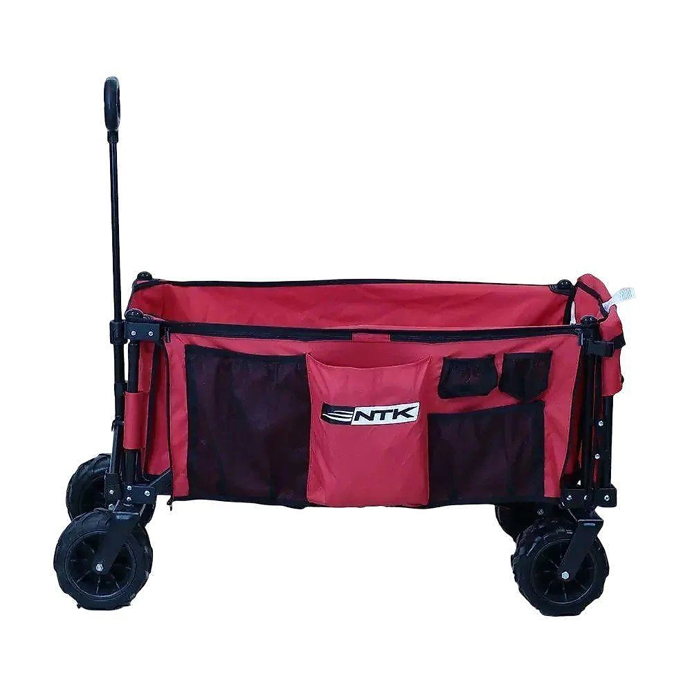 Carrinho de Carga Dobrável Multiuso 80KG Vermelho com Rodas Grandes Nautika