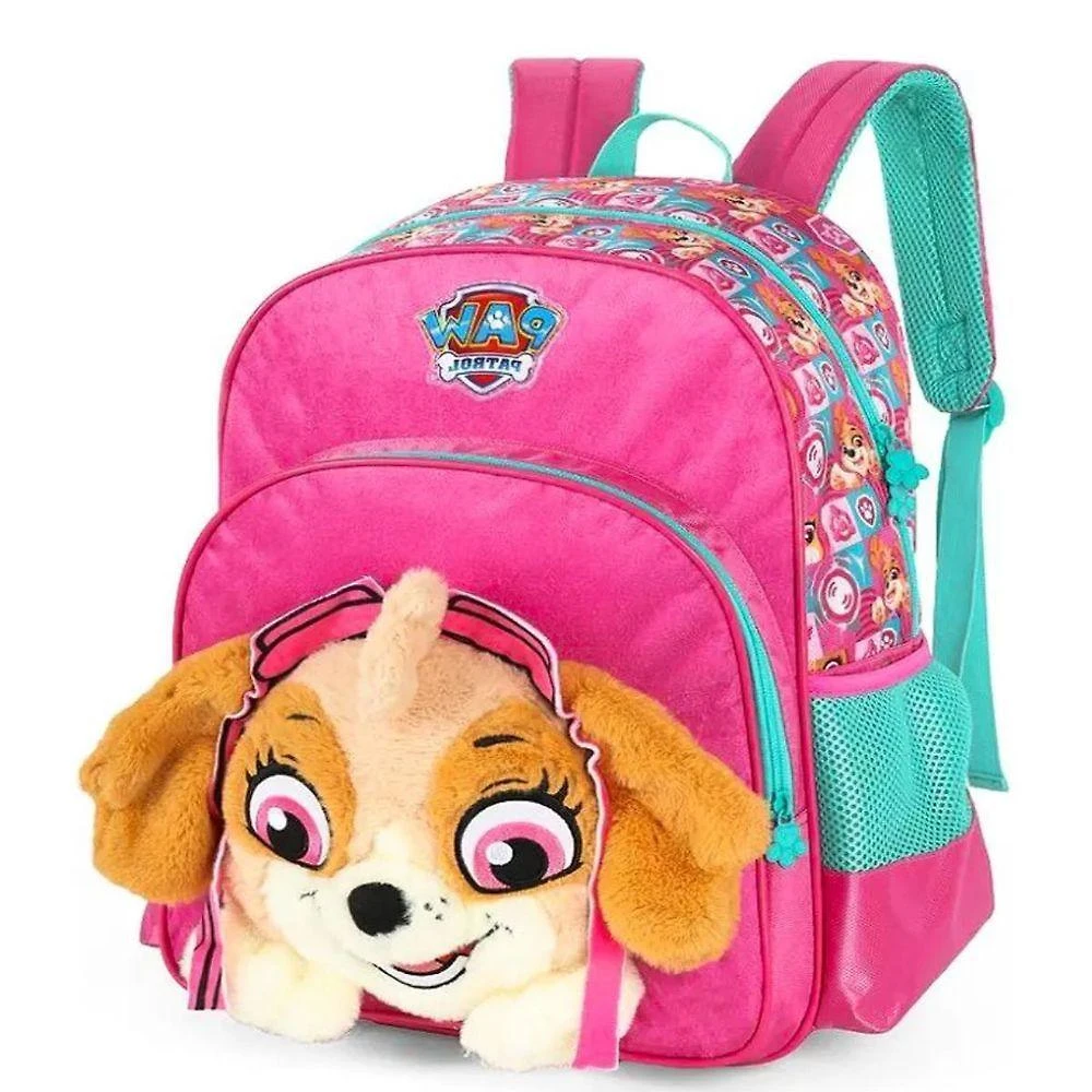 Mochila Infantil Luxcel Skyie Poliéster 28CM Cinza e Amarelo Criança 28CM