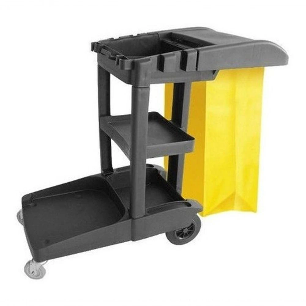 Carrinho Funcional de Limpeza W2 com Plataforma para Balde Espremedor e Transporte de Acessórios