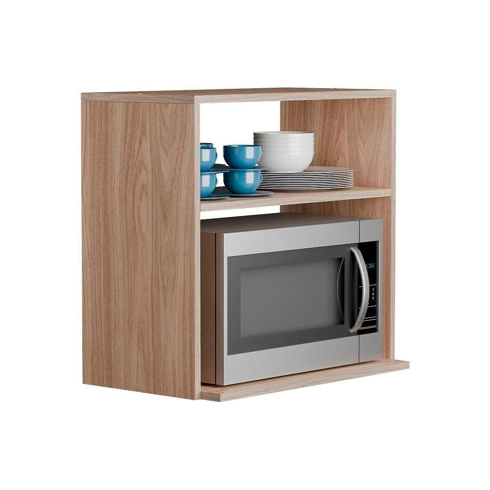 Nicho para Cozinha Cannes sem Porta 2 Prateleiras Madeira MDP 15mm 60CM Amadeirado