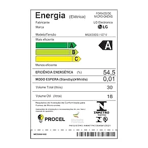 Forno de Micro-ondas LG NeoChef MS3033D com Função limpa fácil e Receitas Pré-programadas - 30 litros 110V