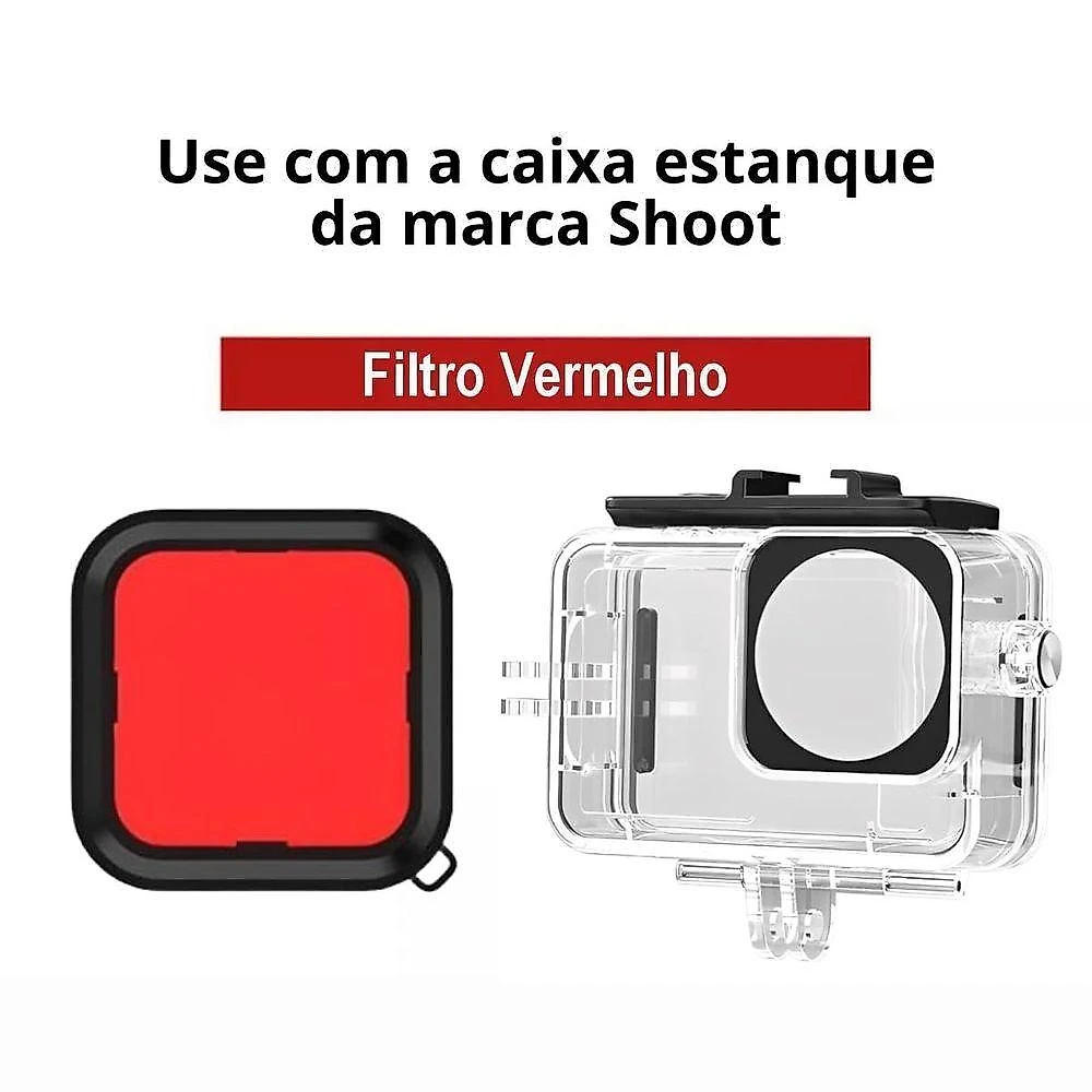 Kit Caixa Estanque Shoot DJI Action 6 com 3 Filtros Impermeável