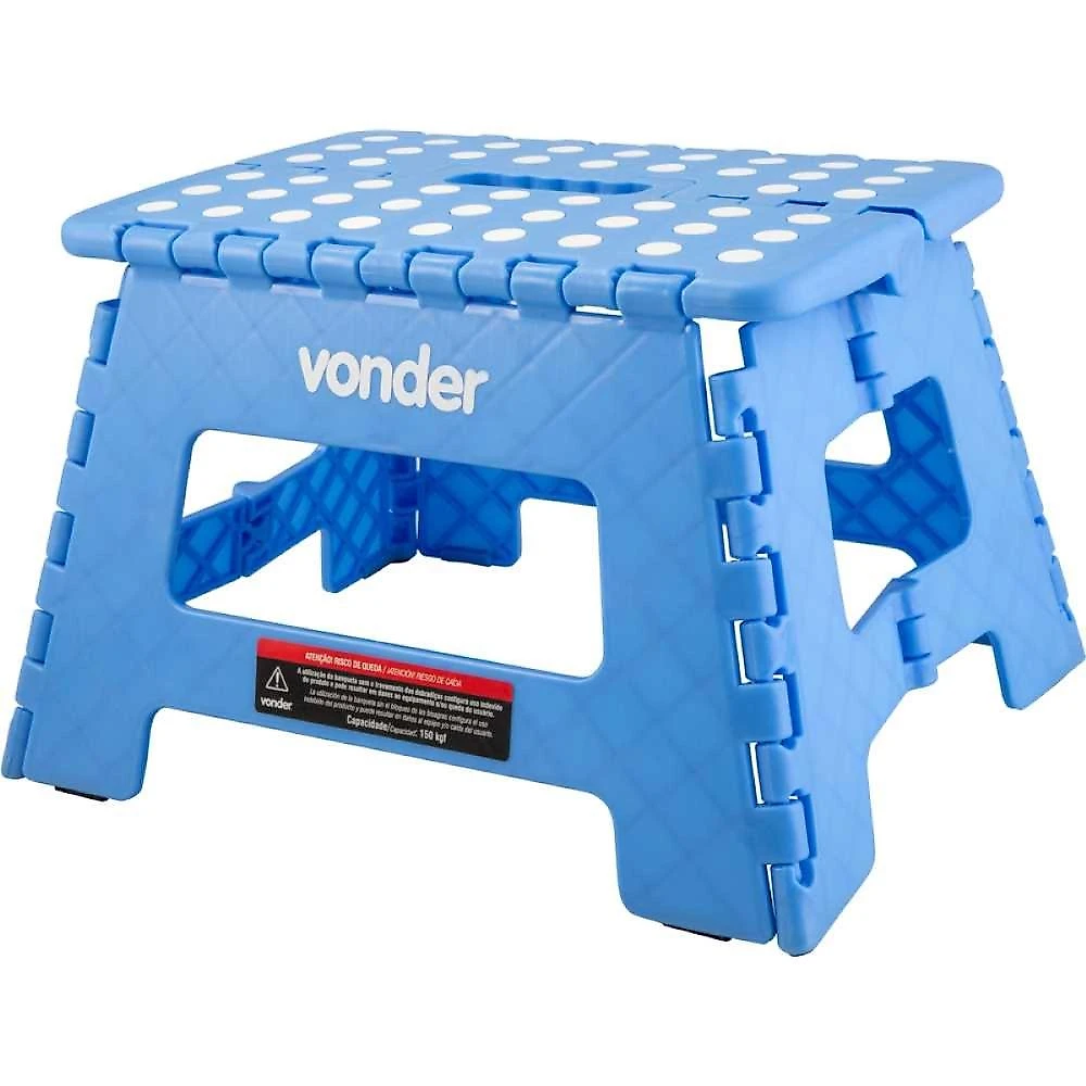 Banqueta plástica dobrável azul 220mm vonder