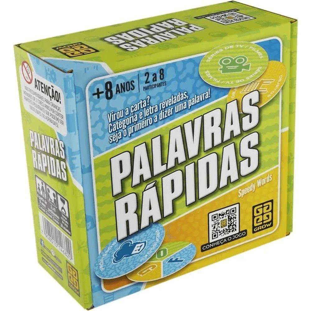Jogo de Cartas Palavras Rápidas - Grow com Método GROW e 60 Cartas Amarelo Grow