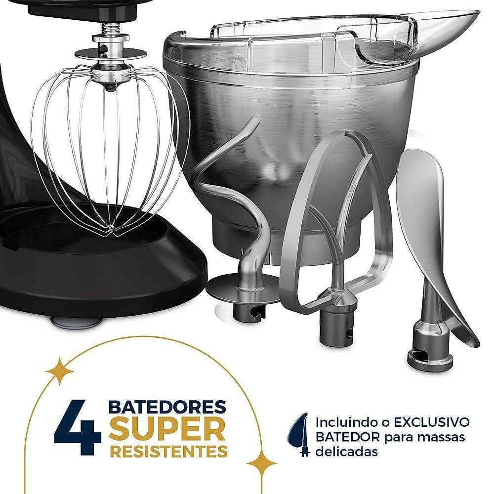 Batedeira planetária britânia bbp70a 4l 700w 12 velocidades preto 110v