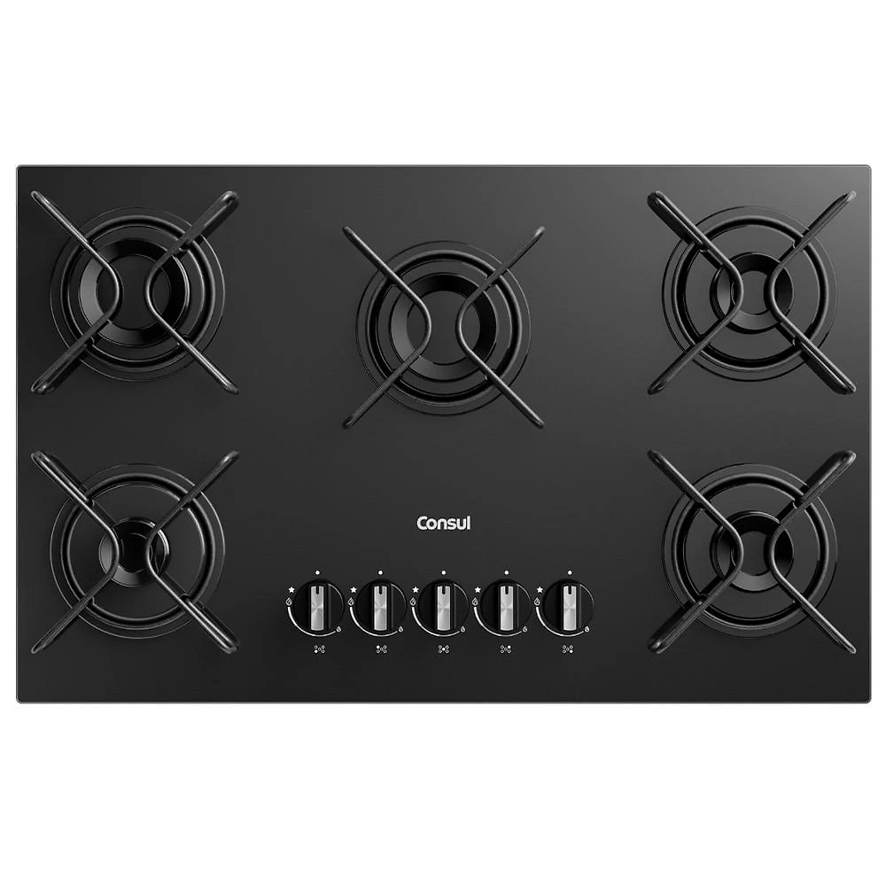 Cooktop 5 Bocas Consul Acendimento Super Automático CD075BE, Preto