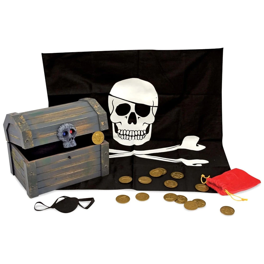 Kit Baú de Pirata Infantil de Madeira com 5 Peças, Aventura e Diversão para Crianças, Melissa & Doug