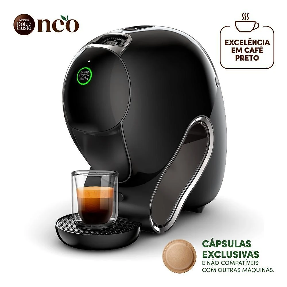 Cafeteira Dolce Gusto Neo Exclusiva Cafés Pretos Preta Onyx 110V