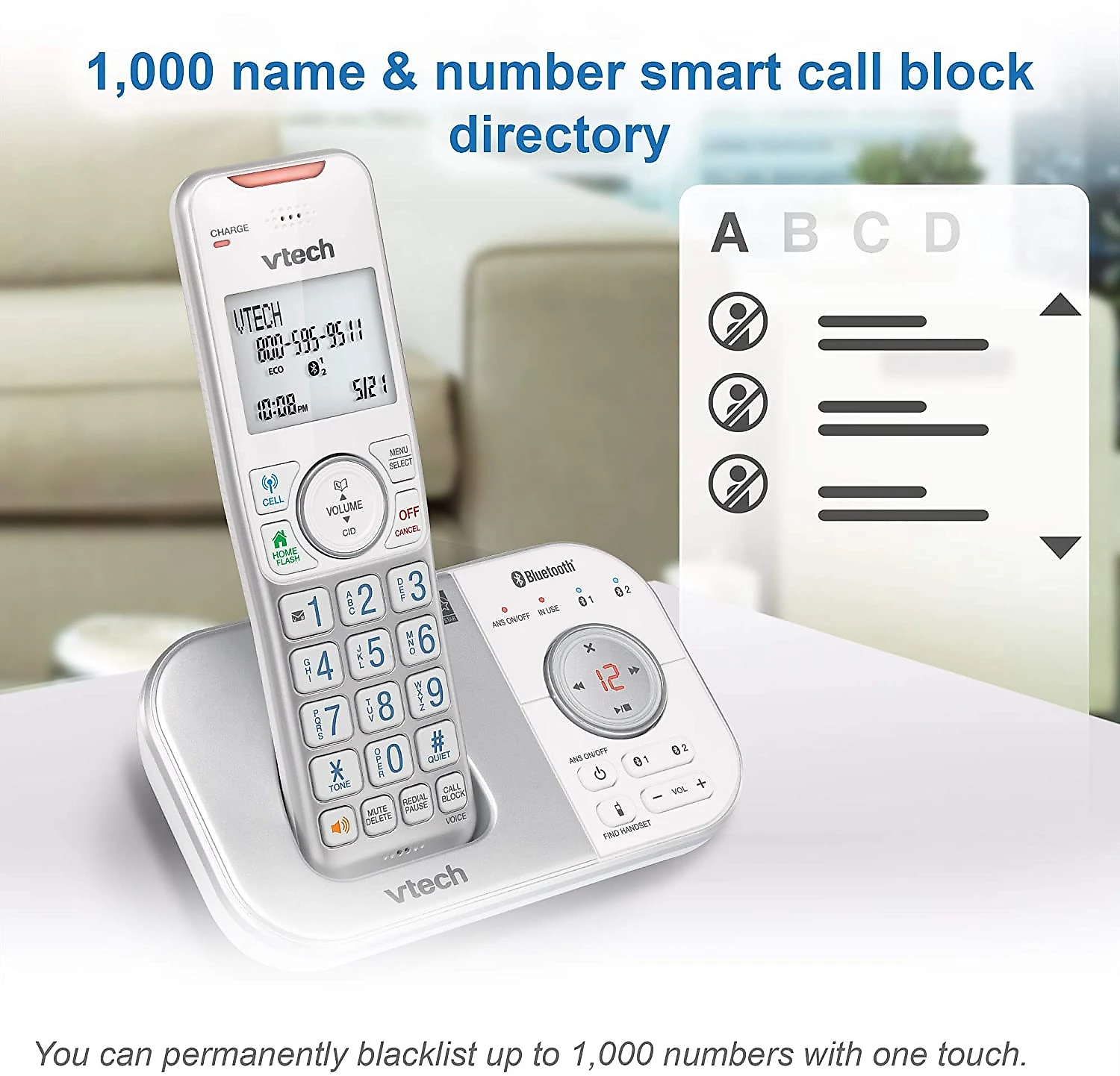 VTech VS11227 Telefone sem Fio com Bluetooth Secretária Eletrônica 2 Aparelhos