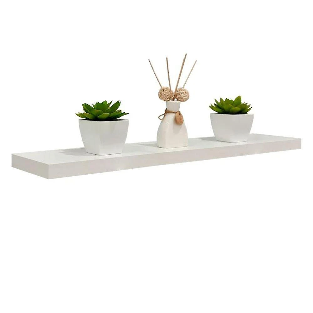 Prateleira Crie Fácil 80x20CM MDP Fixação Suporte Invisível Organizador Sala Branco Mercado