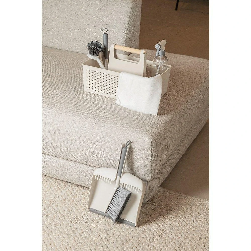 Organizador para Lavanderia Multiuso Flow 8L Polipropileno Alça Bambu Branco Ou