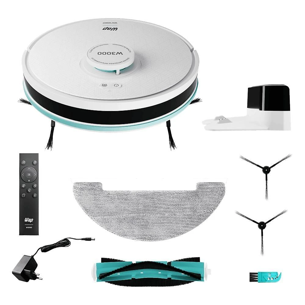 Robô Aspirador WAP W3000 24kPa 120 com MOP Preto Bivolt