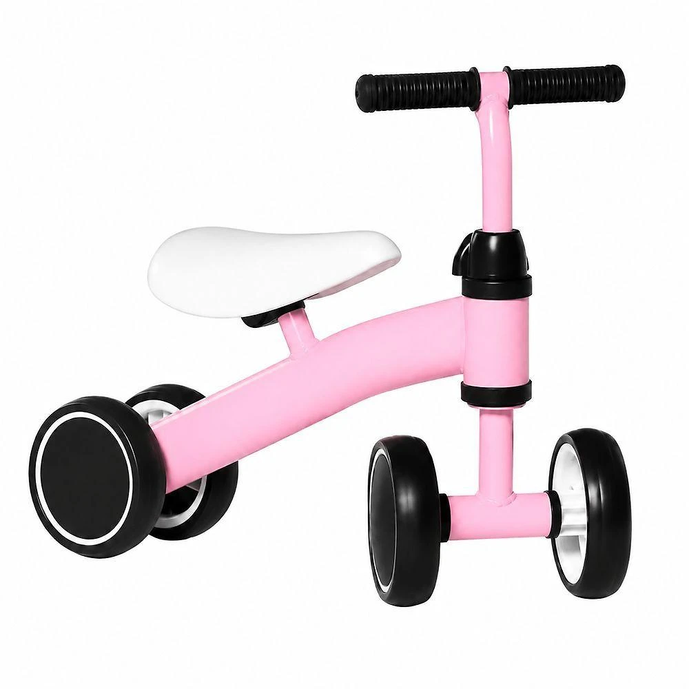 Bicicleta de Equilibrio Infantil 4 Rodas para Criancas 1 a 3 Anos Ate 25kg Rosa