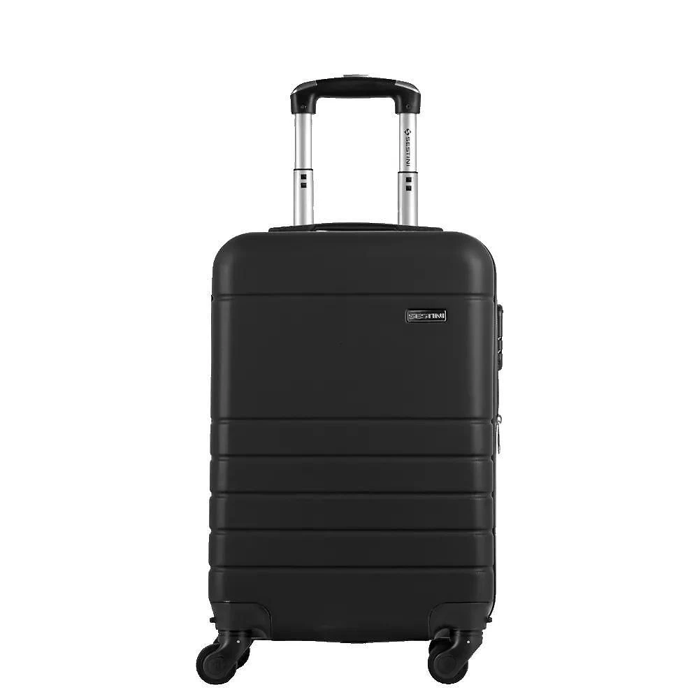 Mala de Bordo 10KG Polipropileno Rodas 360o Cadeado Combinação Essencial 2 Sestini Preto